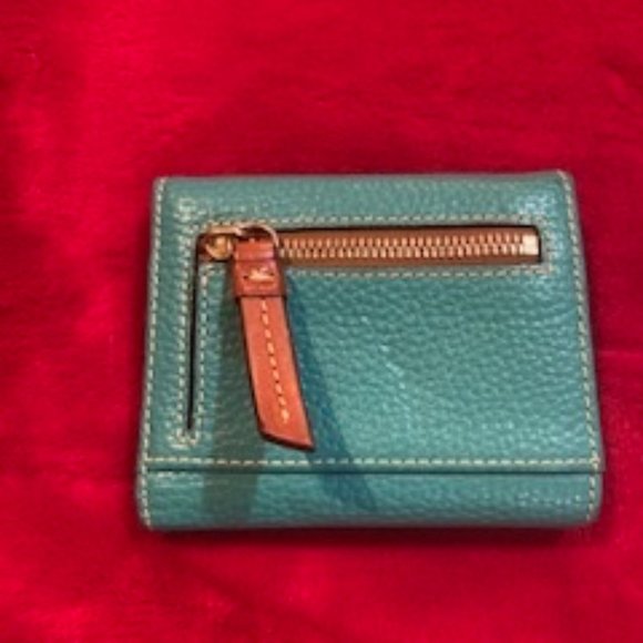 Dooney & Bourke turquoise trifold wallet - Picture 3 of 3